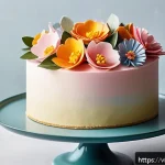 Home 19 디저트 전문가의 디자인 감각을 키우는 법 - A delicately designed cake inspired by natural floral forms, featuring soft pastel colors reminiscen...